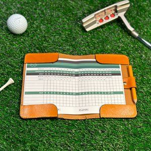 Genuine Leather Golf Scorecard Holder Handstitched and Engraved